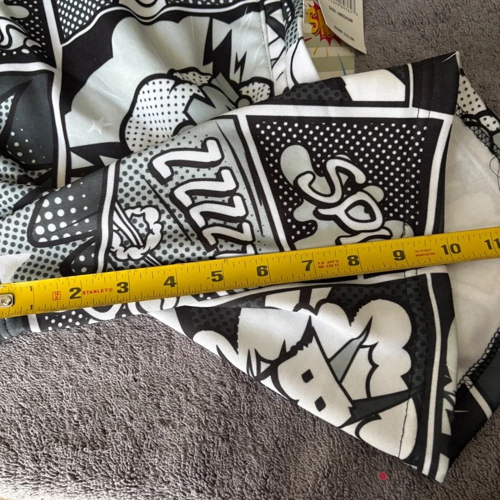 NEW Drill Clothing Co Swim Shorts Medium Grey Comic Book Pop Art D2307-Y2821 NEW